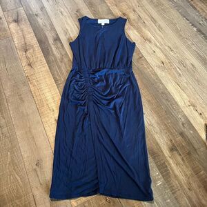SuperFoxx navy ruched midi dress size S